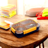 🥗 4-Compartment Stainless Steel Lunch Box – Leakproof, Stylish & Smart